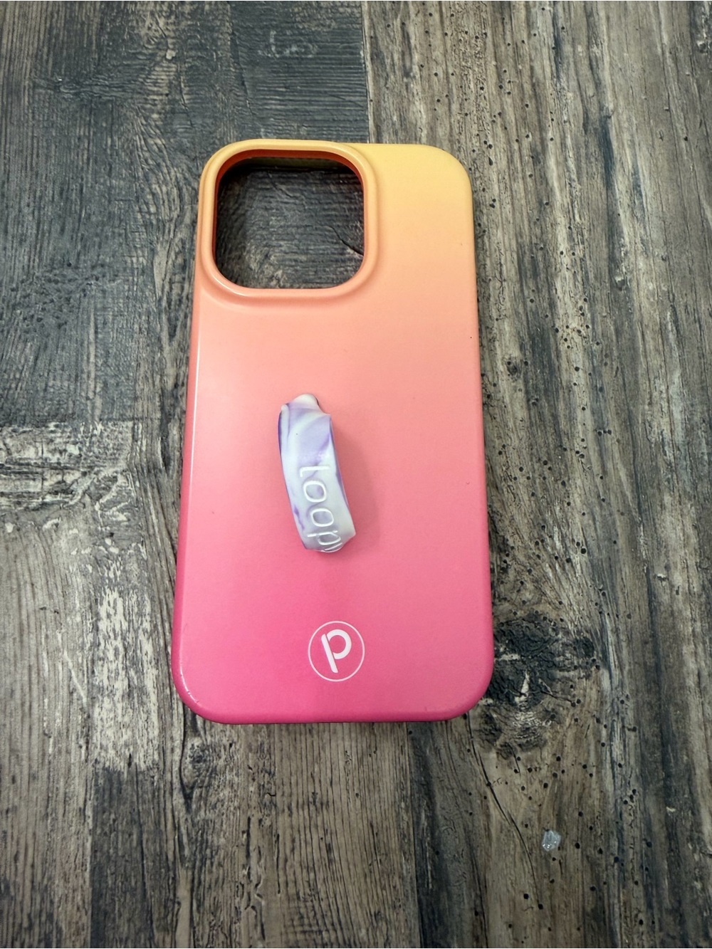 iPhone 14 pro Loopy Pink to Yellow Phone Case with Purple glow in dark loopy